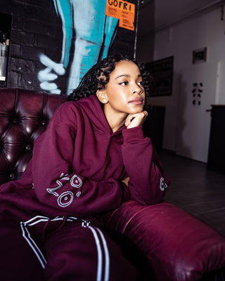 SIDE LOGO HOODIE WINE