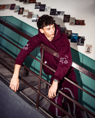 SIDE LOGO HOODIE WINE
