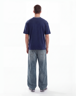 SIDE LOGO TEE - SÖTÉTKÉK