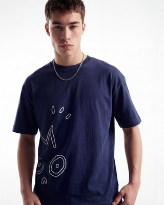 SIDE LOGO TEE - SÖTÉTKÉK