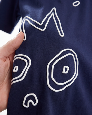 SIDE LOGO TEE - SÖTÉTKÉK